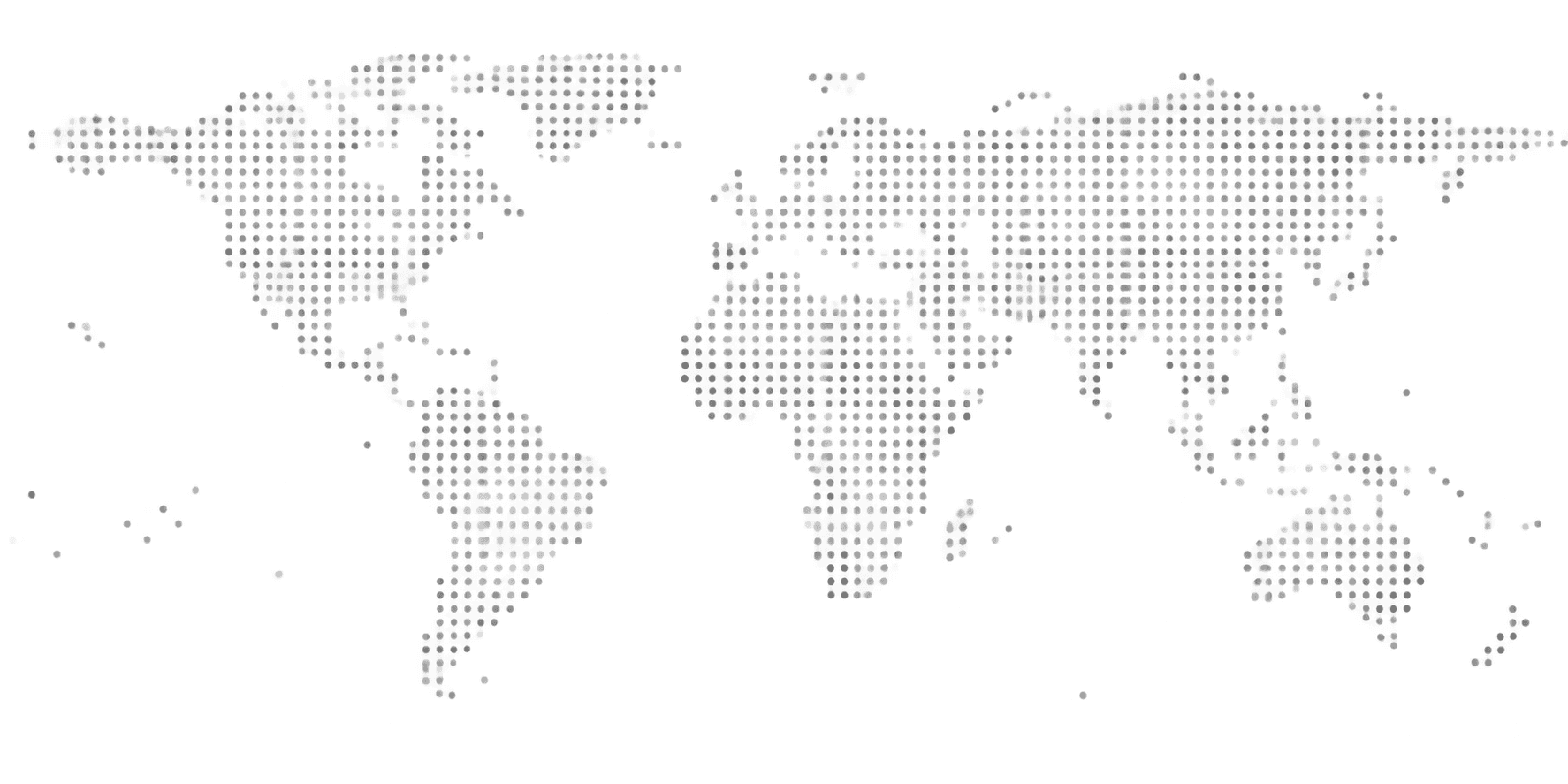 A dot-matrix map of the world with no borders or country labels, overlaid with abstract routing arcs.